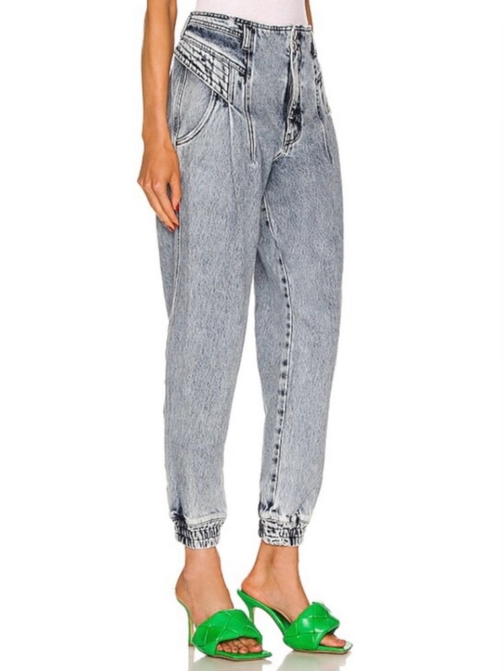 Retrofête | Women’s Light Blue Miriam Acid-Wash High-Waist Jogger Jeans Size 25